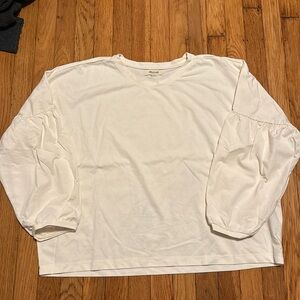 Boxy madewell puffy 3/4 sleeve shirt
